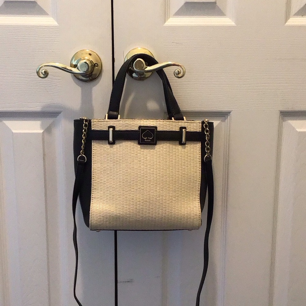 Kate Spade New York Woven Straw & Leather Crossbody‎